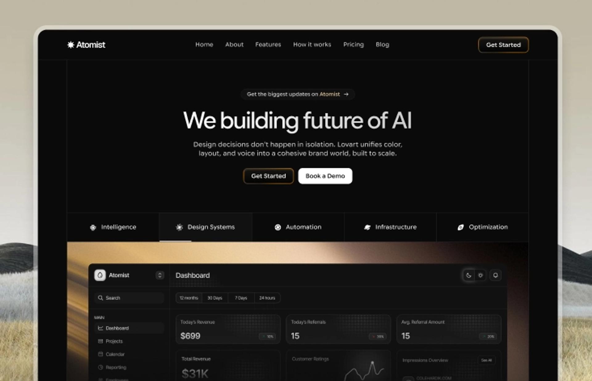 Atomist SaaS Landing Page Template