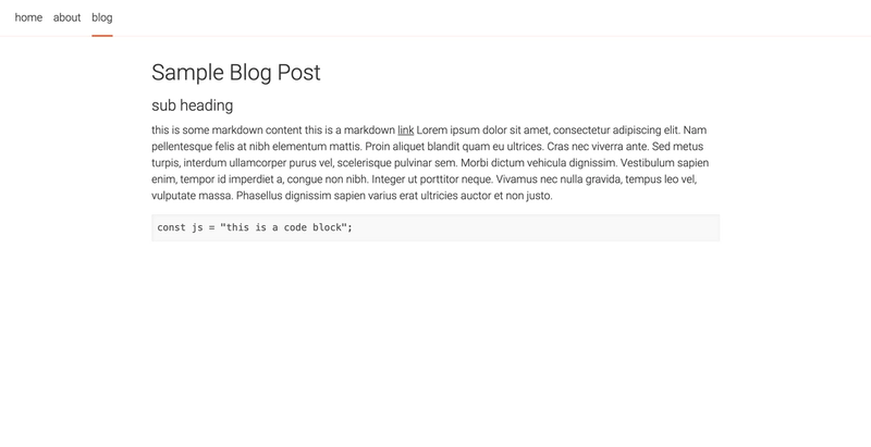 A screenshot of the single blog post page