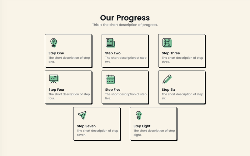 Our progress section