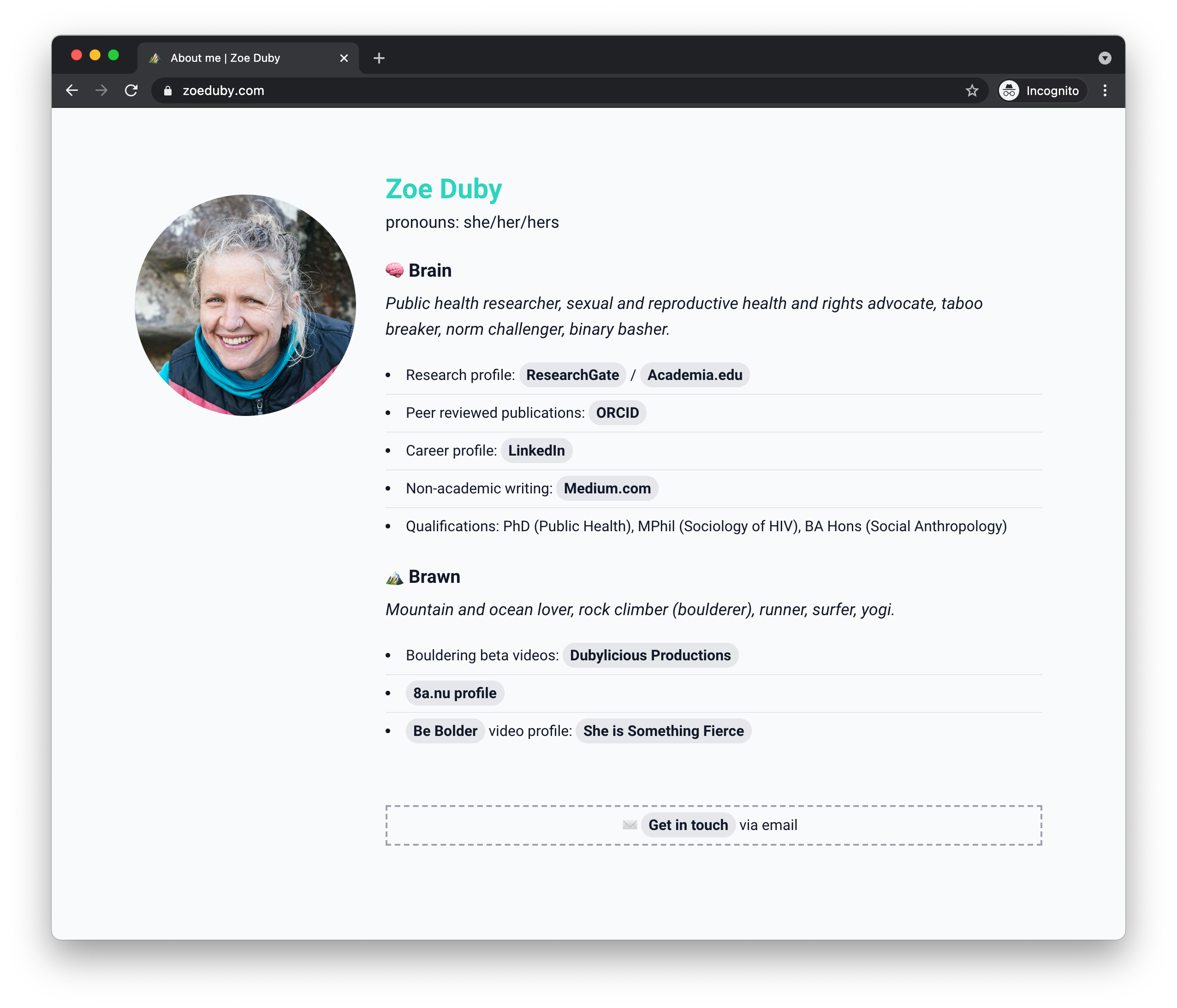 Minimalist portfolio website