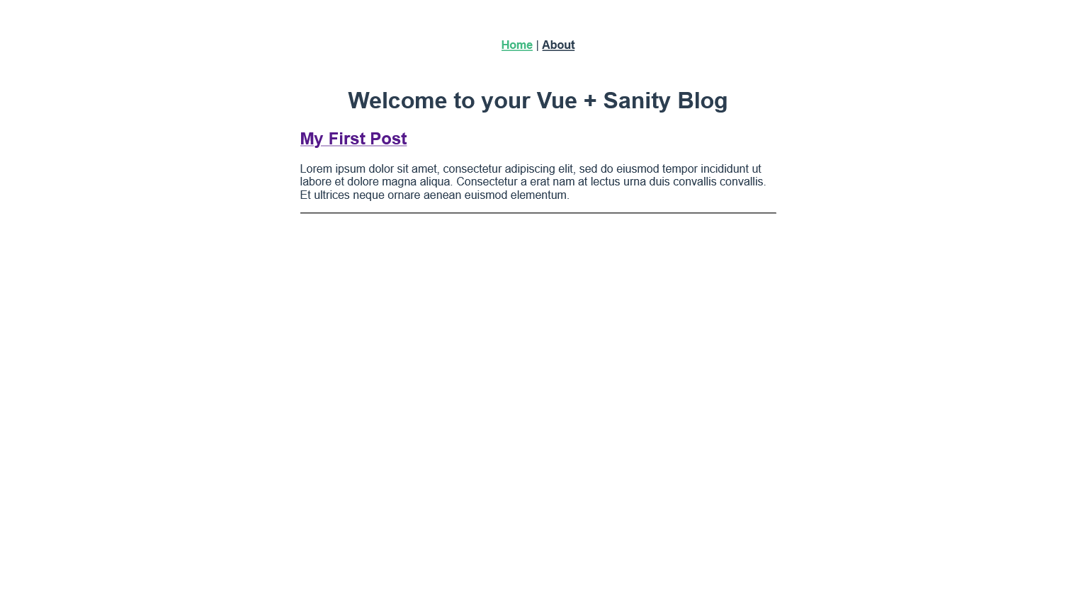 Welcome to your Vue + Sanity Blog