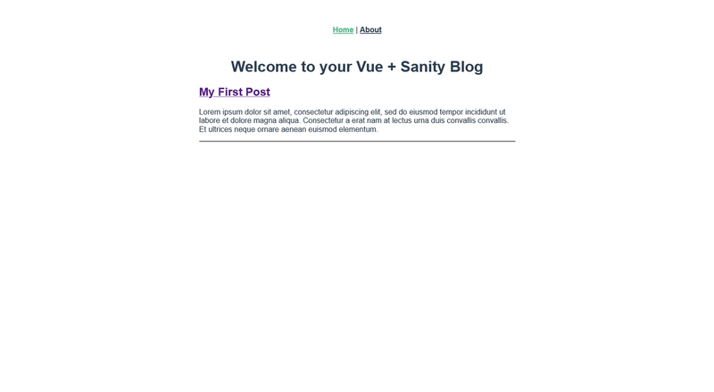 Welcome to your Vue + Sanity Blog