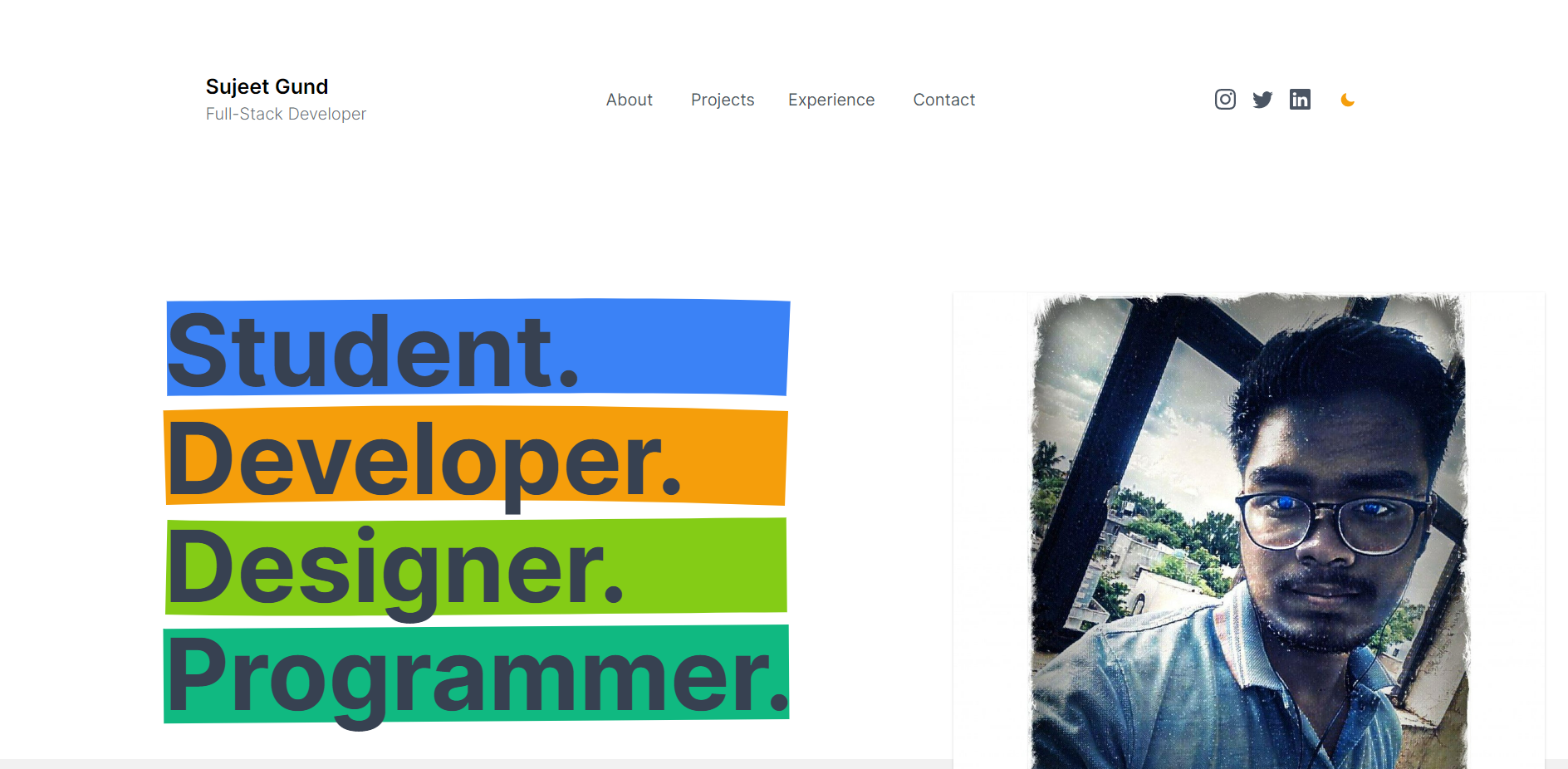 Portfolio Template With Next.JS - made with Sanity.io