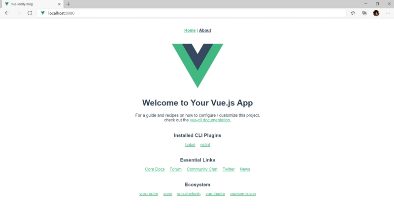 Vue http://localhost:8080 view in browser
