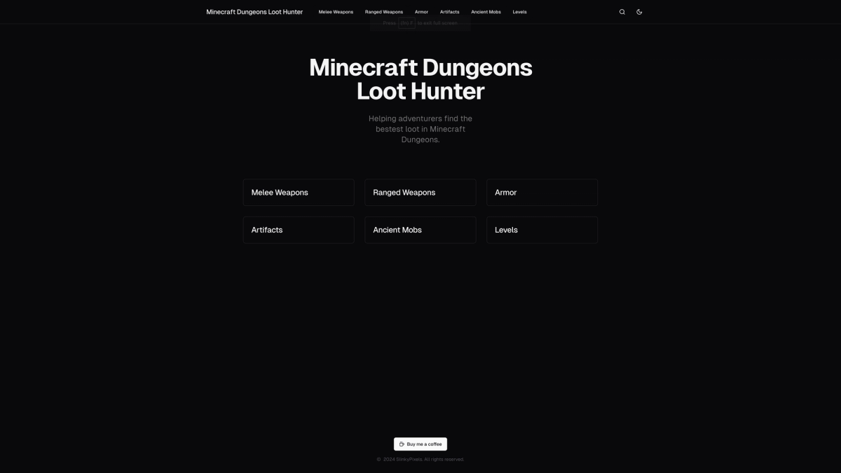 Minecraft Dungeons Loot Hunter