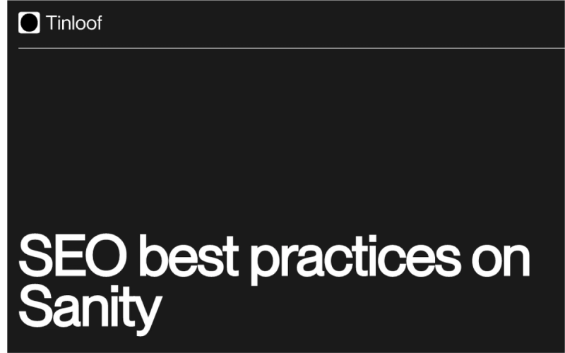 SEO best practices on Sanity