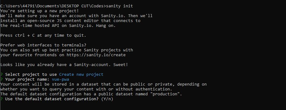 Installing sanity