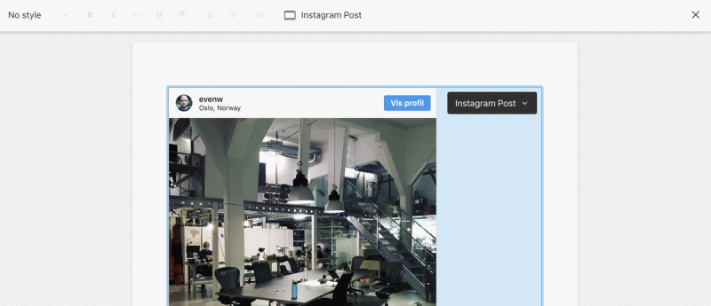 GIF of editorial UI changing Instagram Post URLs