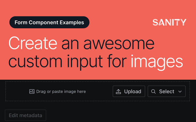 Custom Input Method Learn how to build an awesome image custom input component for metadata