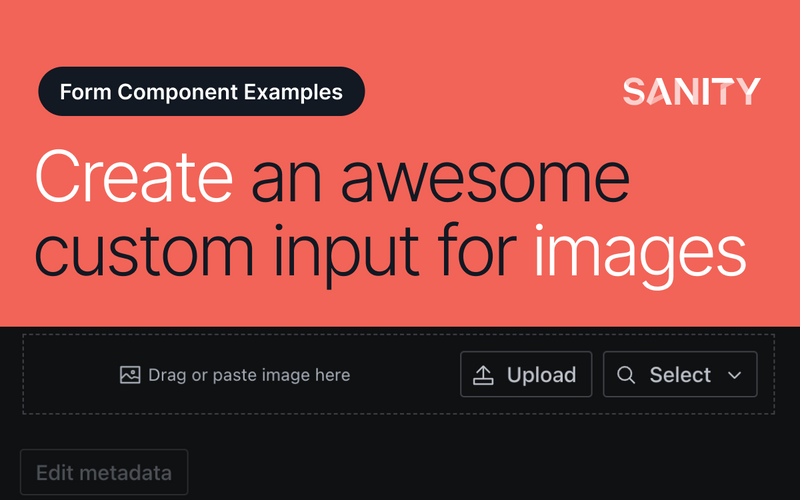 Build a custom input component to add metadata to images