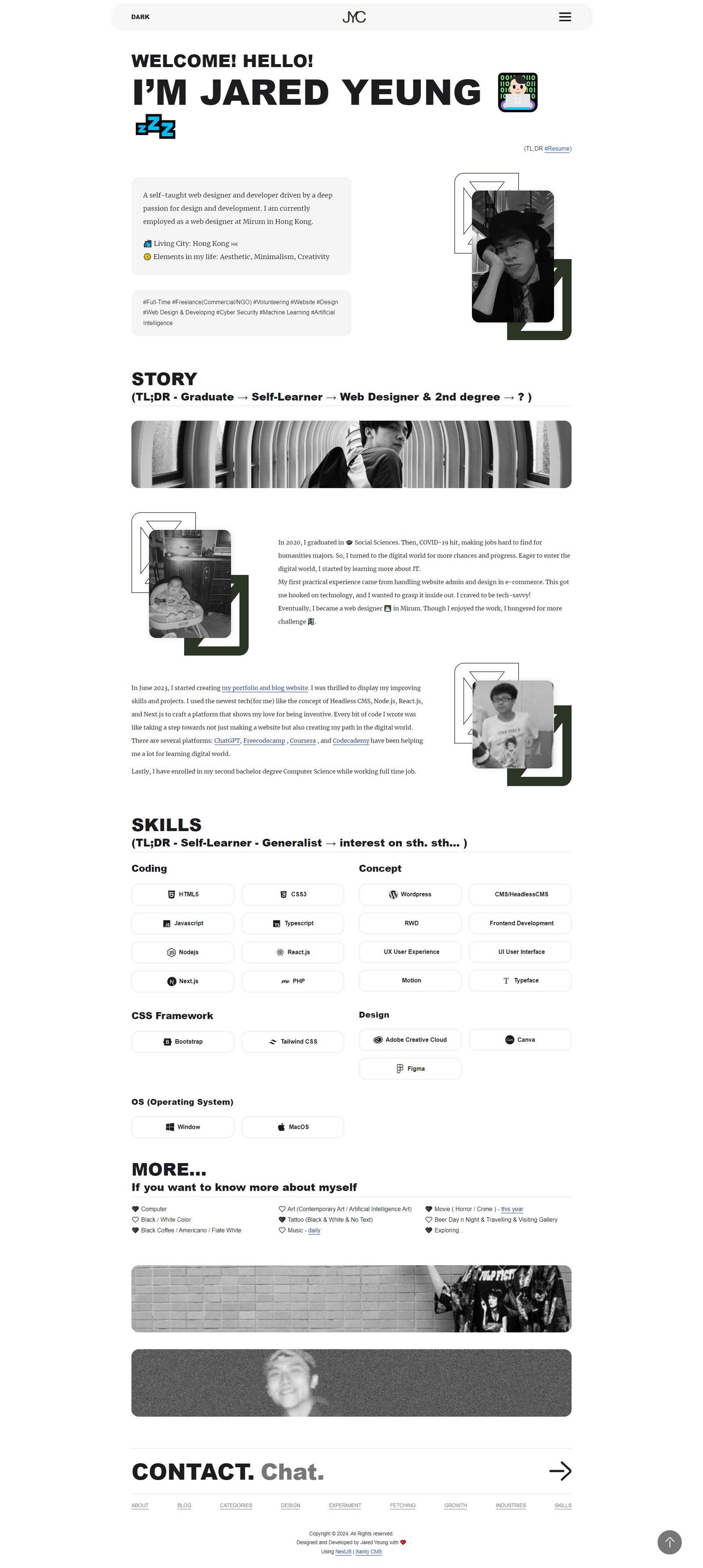 Jared Yeung Portfolio and Blog - made with Sanity.io