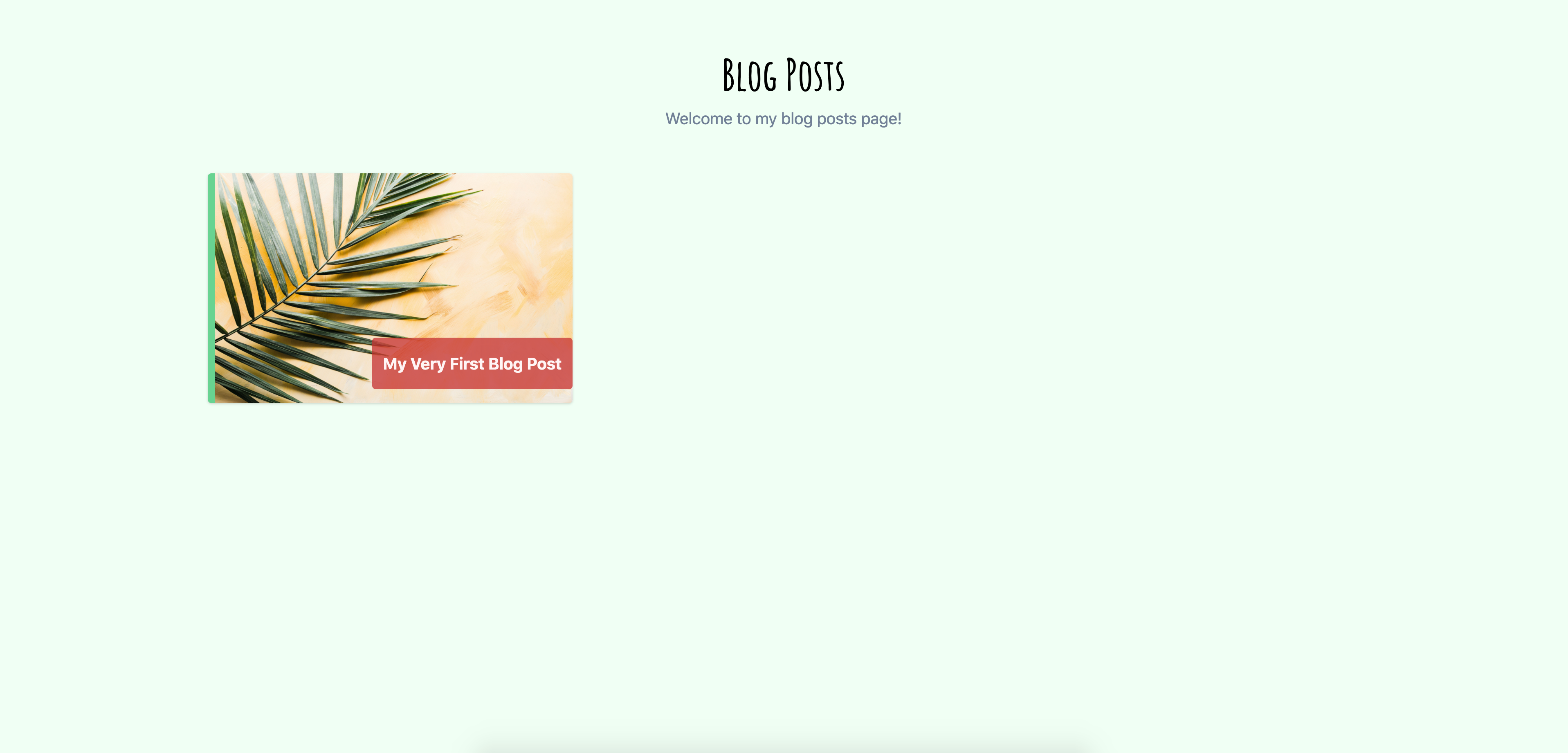 View of AllPosts() route with blog post tile