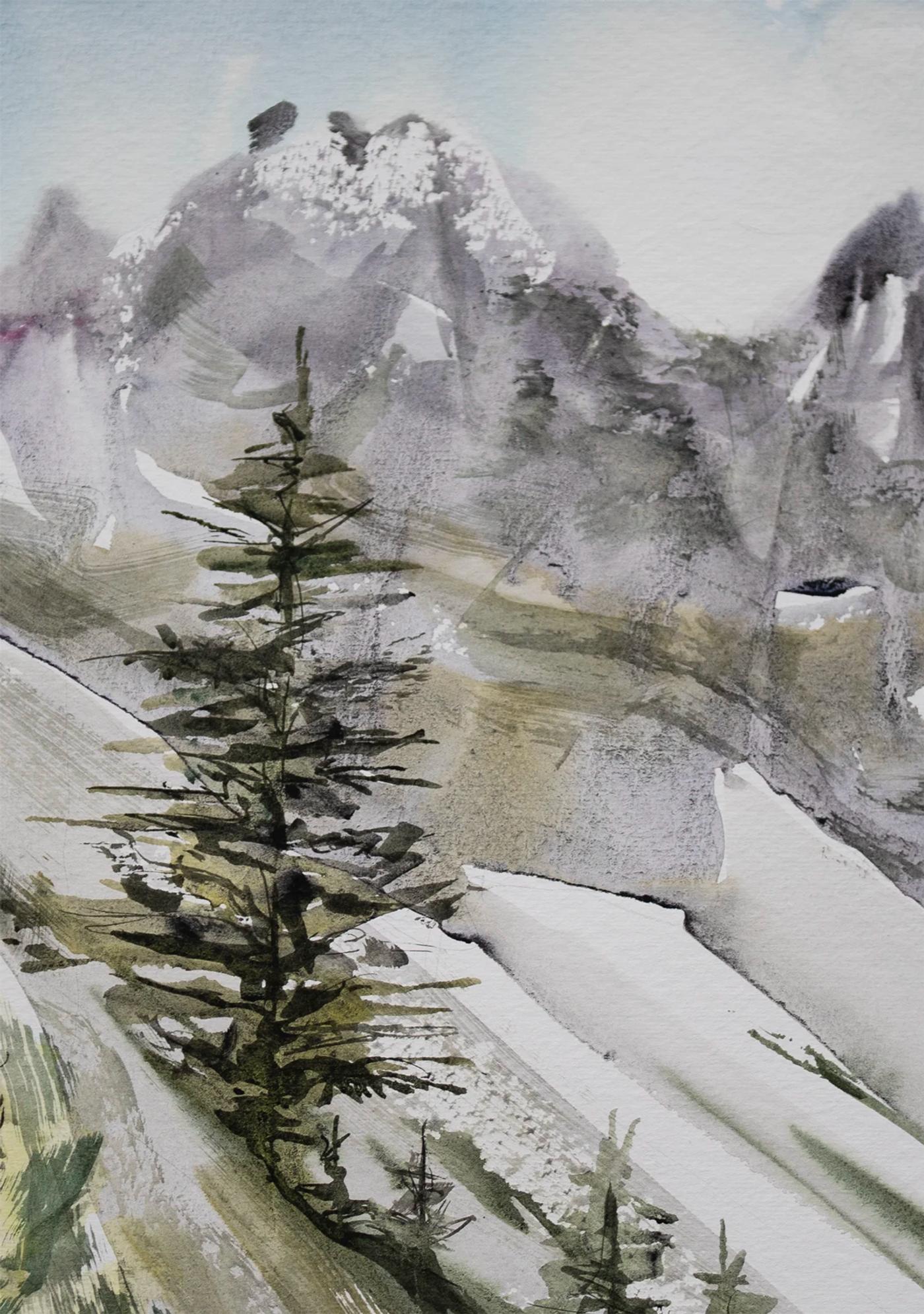 Vision – Aquarell von Margareta Maletska, Kollektion Von Neuanfängen