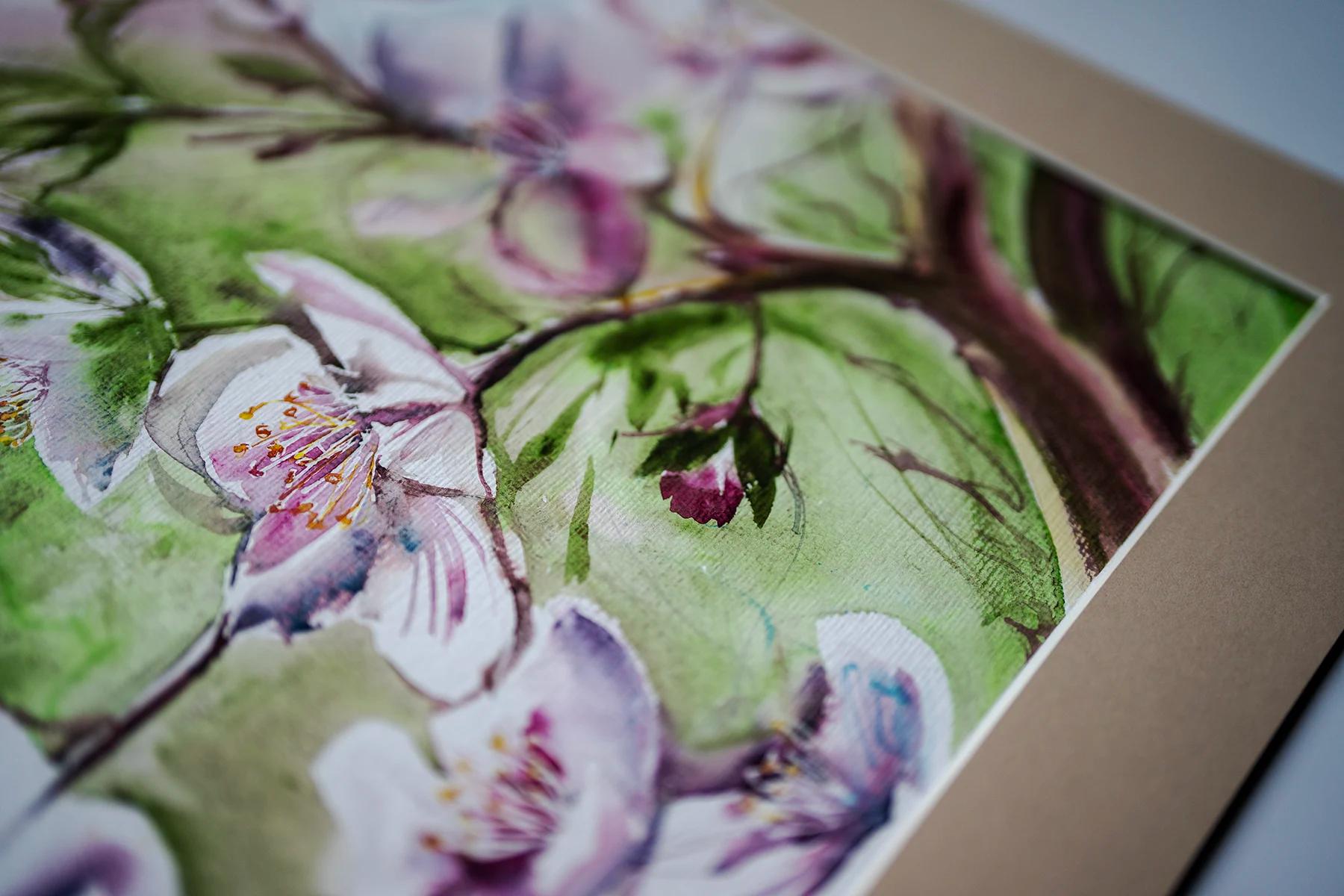 Bloom – Aquarell von Margareta Maletska, Kollektion Von Neuanfängen (Detail 5)