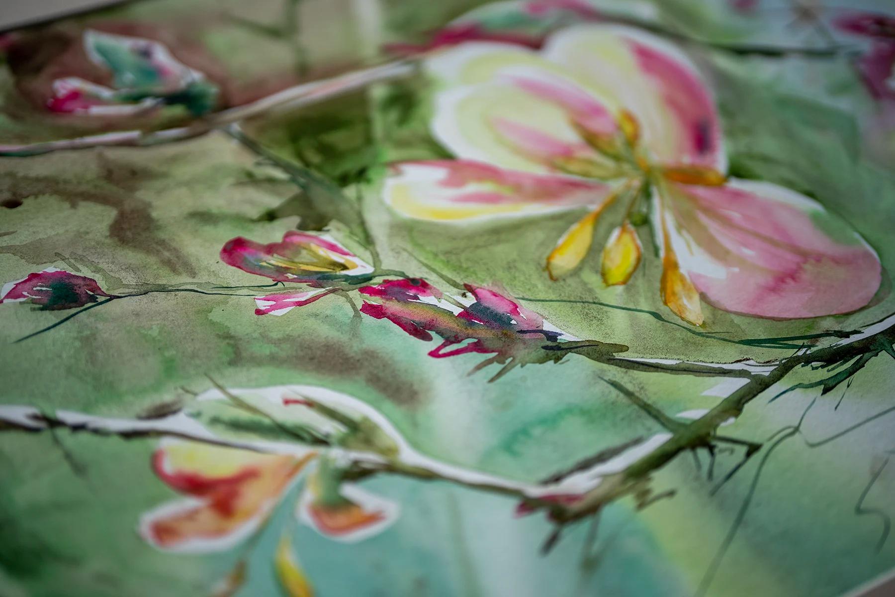Passion – Aquarell von Margareta Maletska, Kollektion Von Neuanfängen (Detail 2)