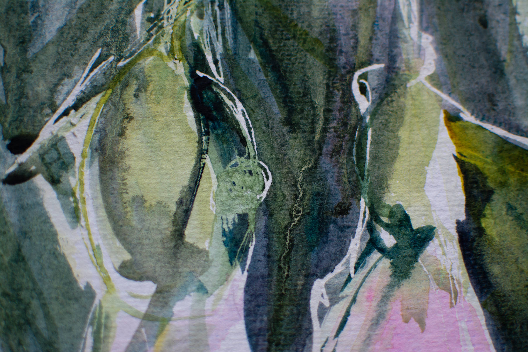 Breathe – Aquarell von Margareta Maletska, Kollektion Von Neuanfängen (Detail 3)