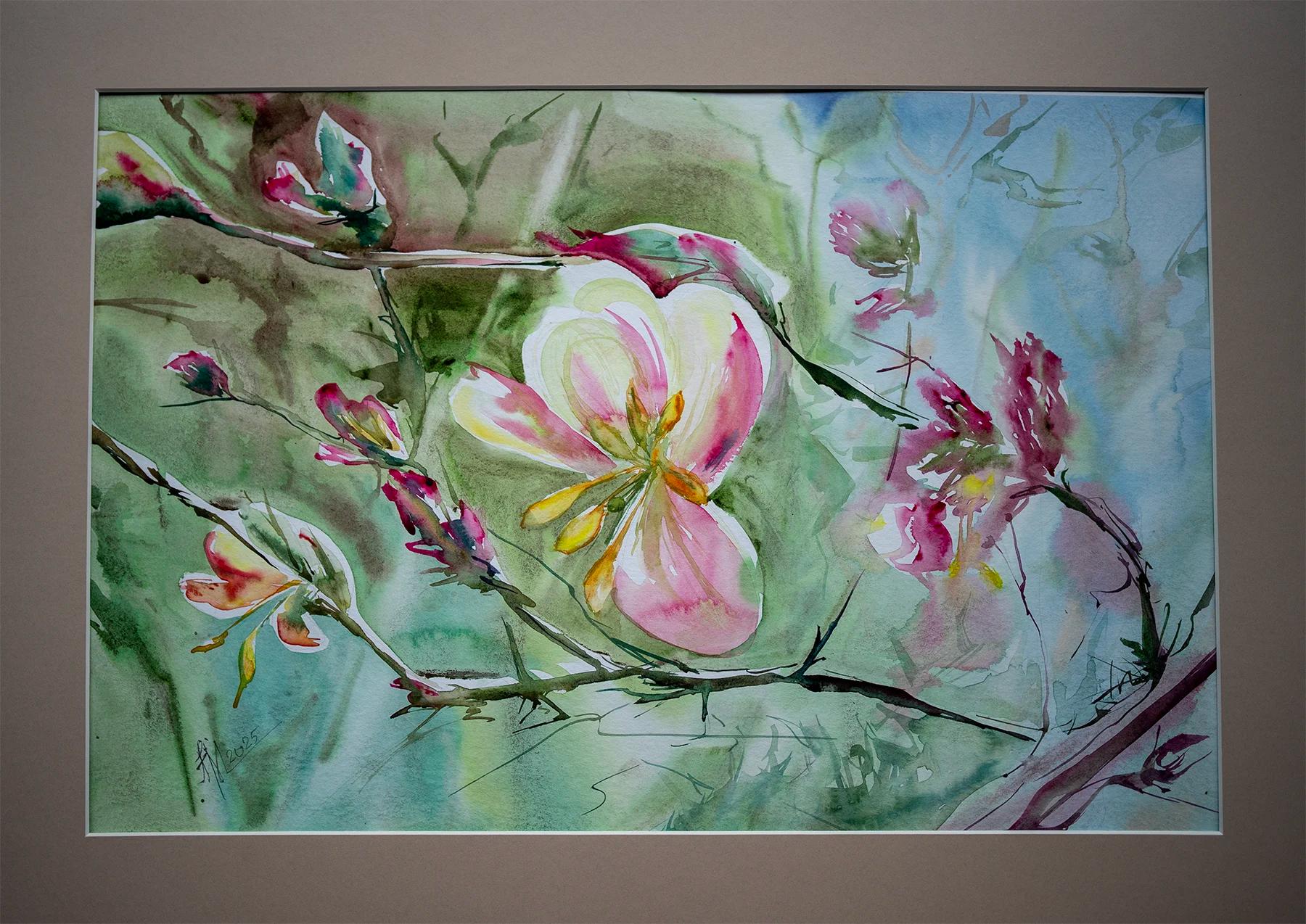 Passion – Aquarell von Margareta Maletska, Kollektion Von Neuanfängen (Detail 4)