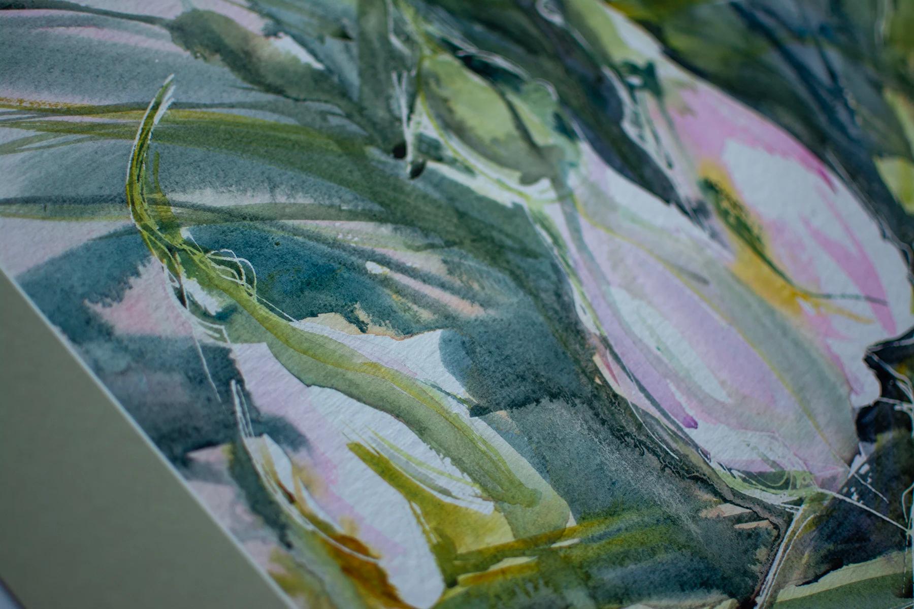 Breathe – Aquarell von Margareta Maletska, Kollektion Von Neuanfängen (Detail 5)