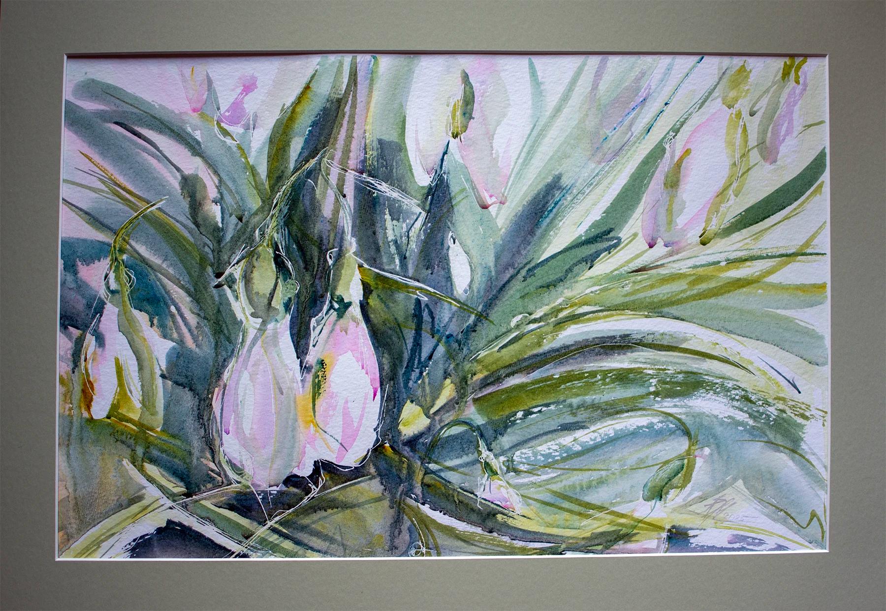 Breathe – Aquarell von Margareta Maletska, Kollektion Von Neuanfängen (Detail 4)