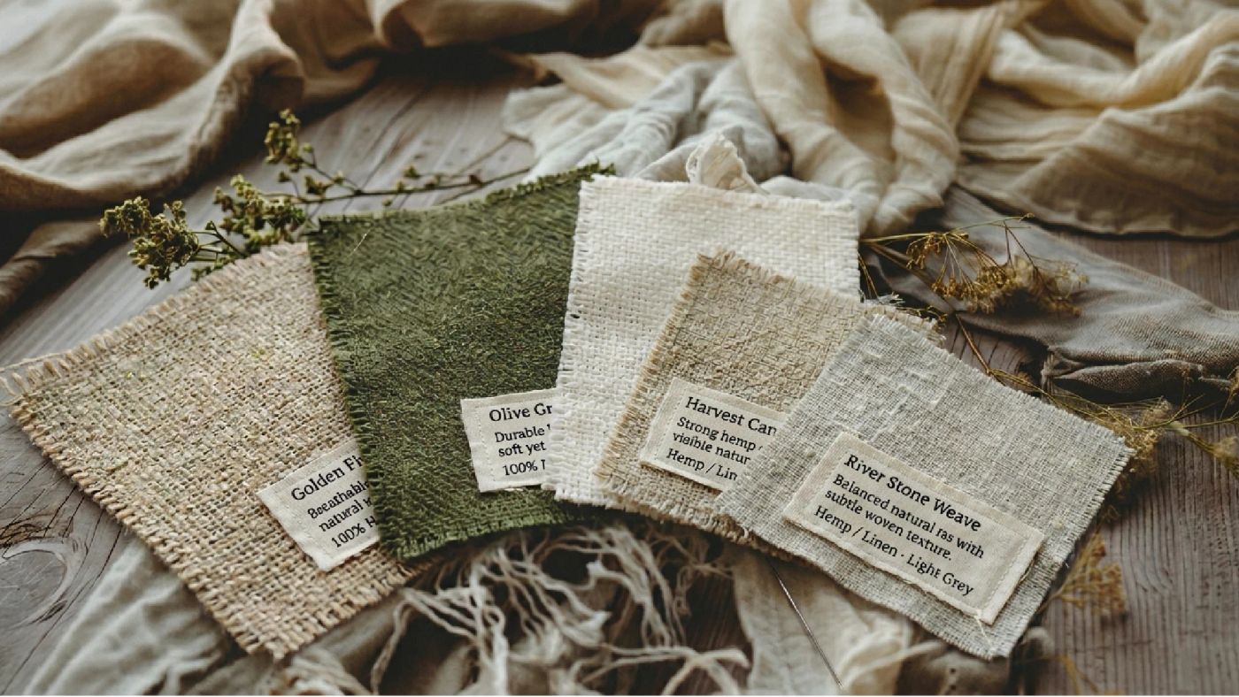 Packaging Design für Hanftextilien – Design von Margareta Maletska