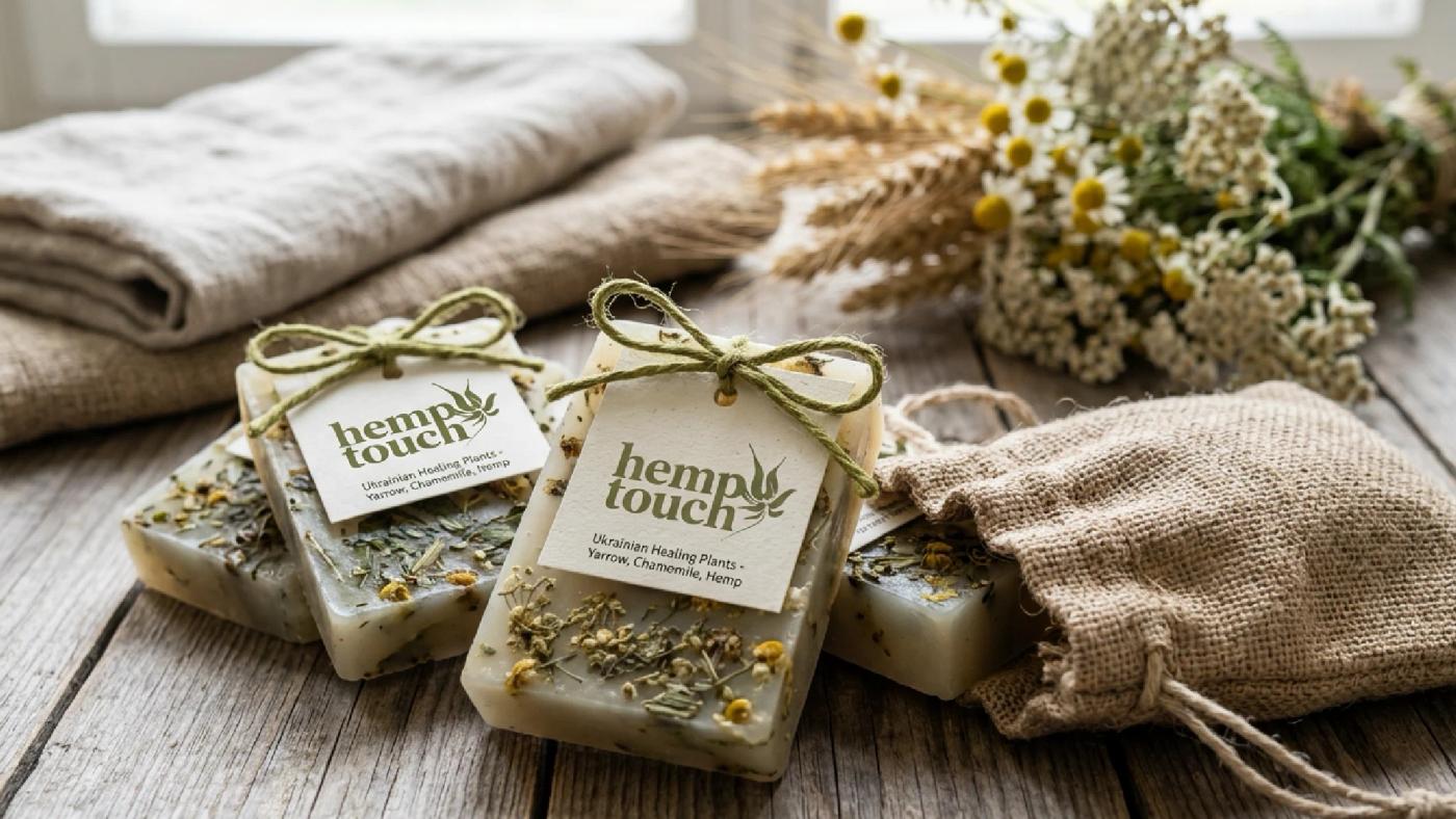 Packaging Design für Hanftextilien – Design von Margareta Maletska