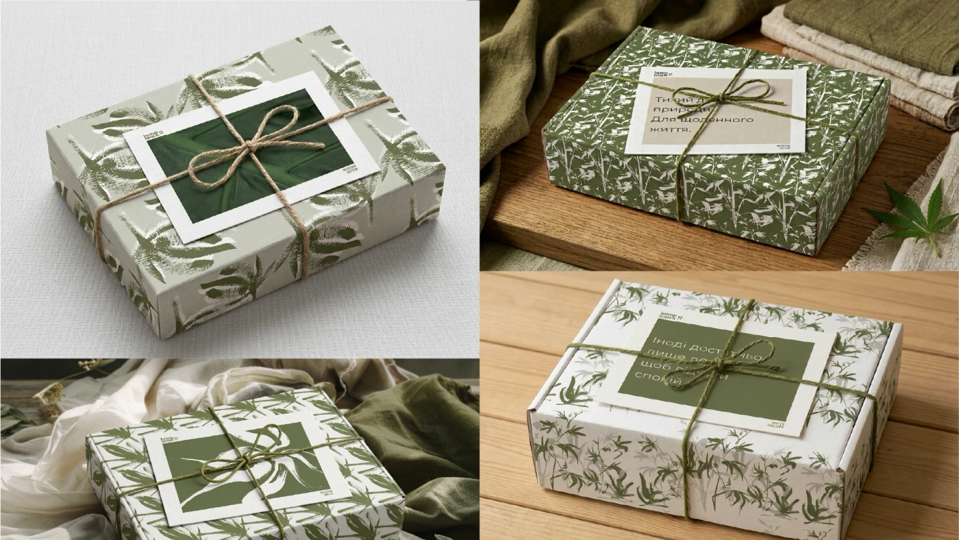 Packaging Design für Hanftextilien – Design von Margareta Maletska