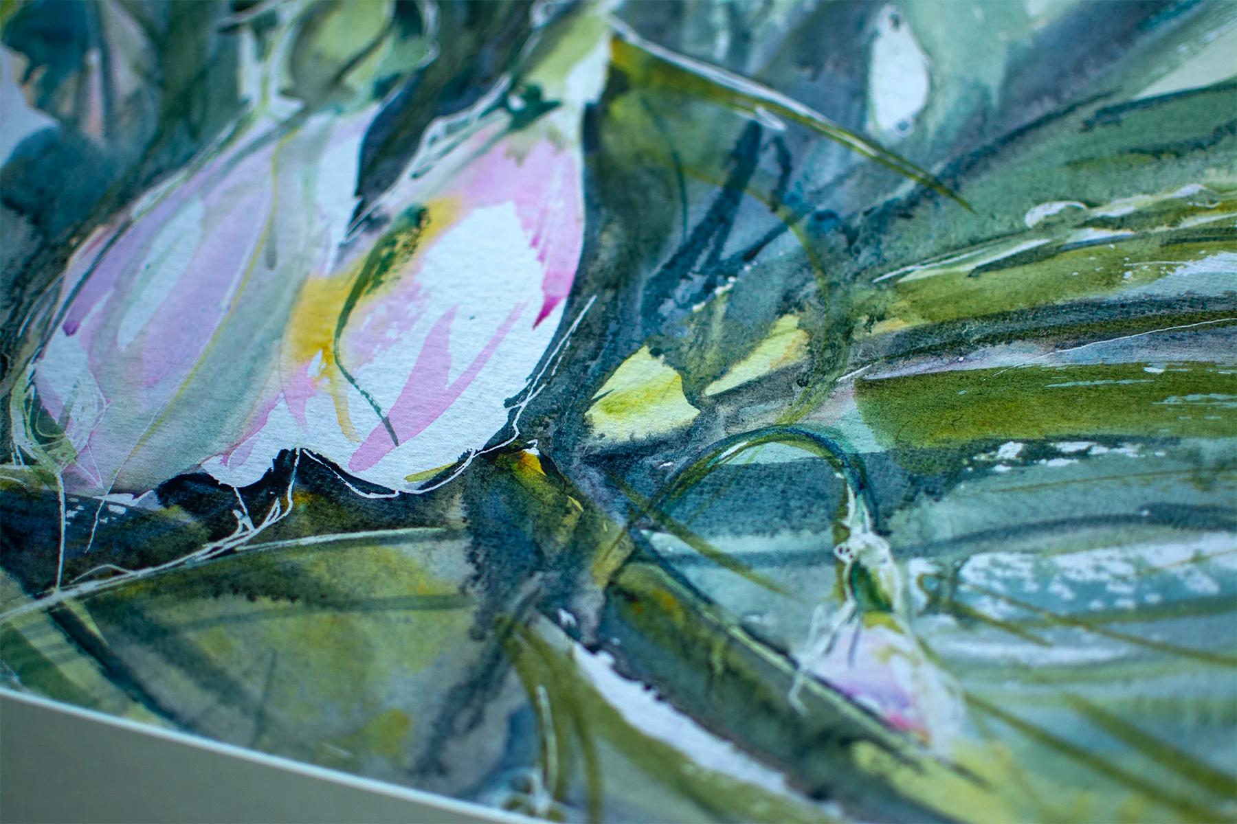 Breathe – Aquarell von Margareta Maletska, Kollektion Von Neuanfängen (Detail 2)