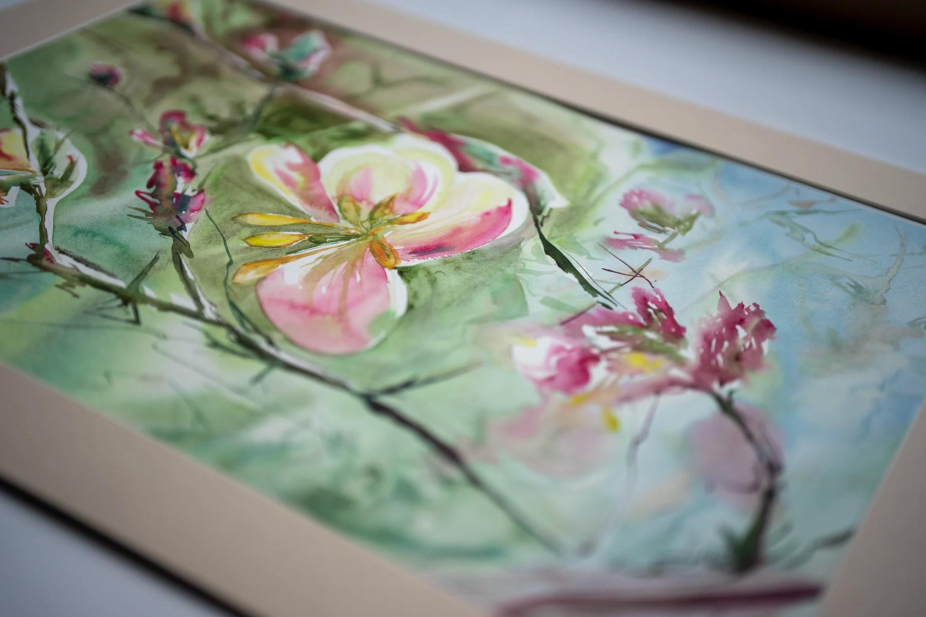 Passion – Aquarell von Margareta Maletska, Kollektion Von Neuanfängen (Detail 1)