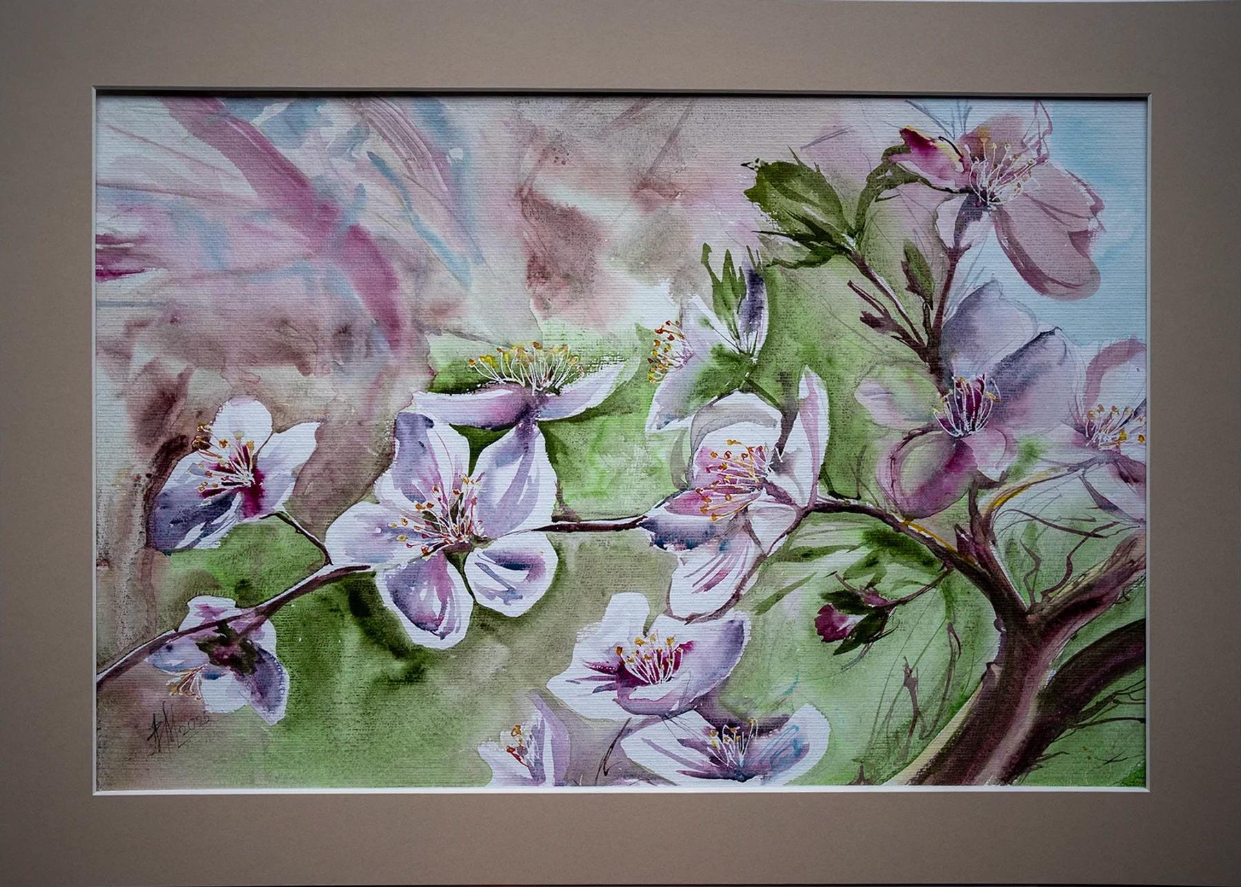 Bloom – Aquarell von Margareta Maletska, Kollektion Von Neuanfängen (Detail 4)