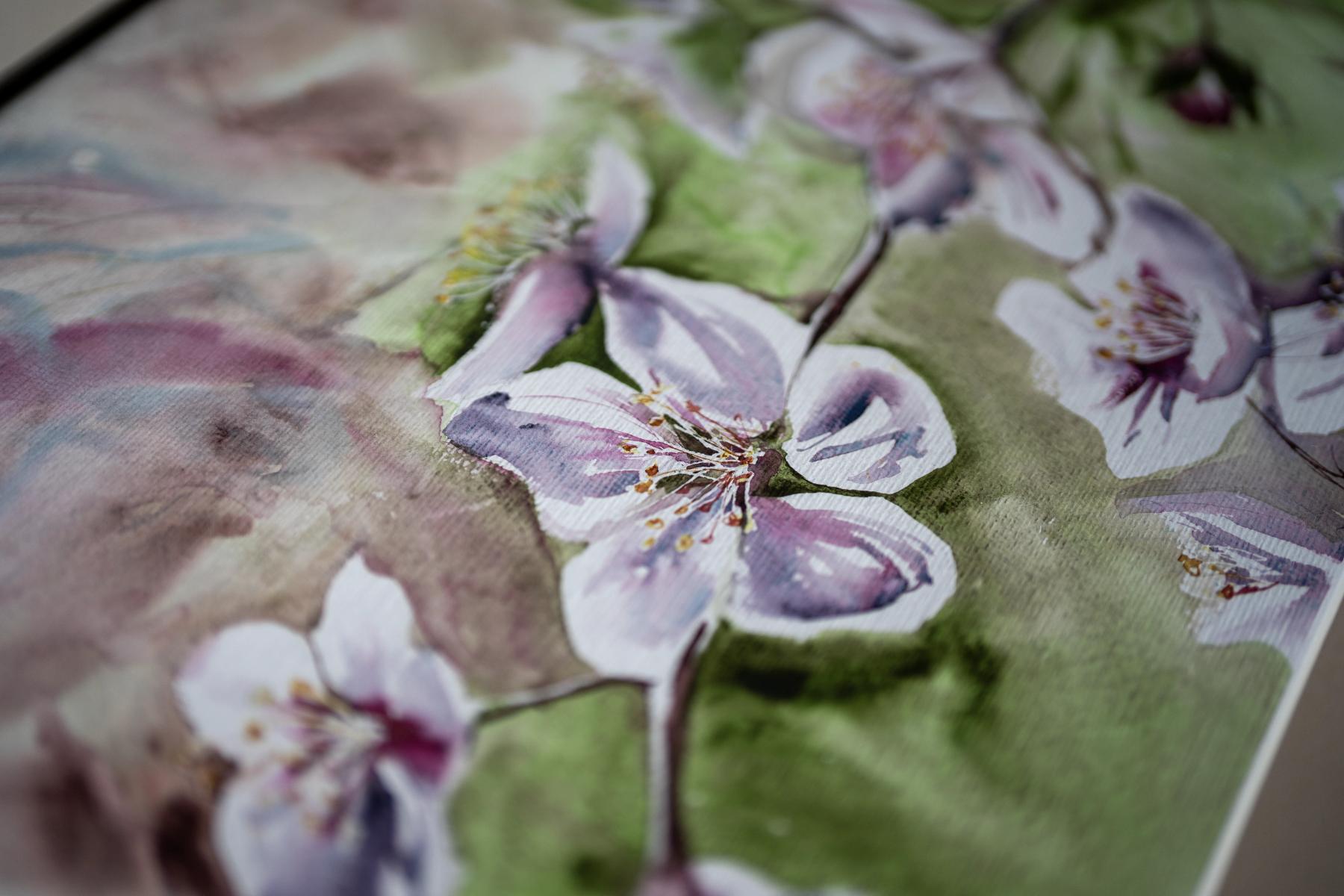 Bloom – Aquarell von Margareta Maletska, Kollektion Von Neuanfängen (Detail 3)