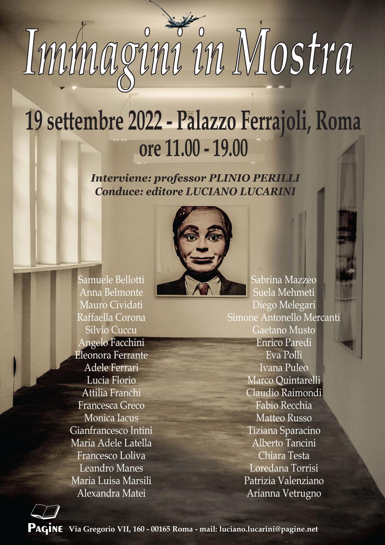"IMMAGINI E PAROLE " PALAZZO FERRAJOLI ROMA 19 settembre 2022