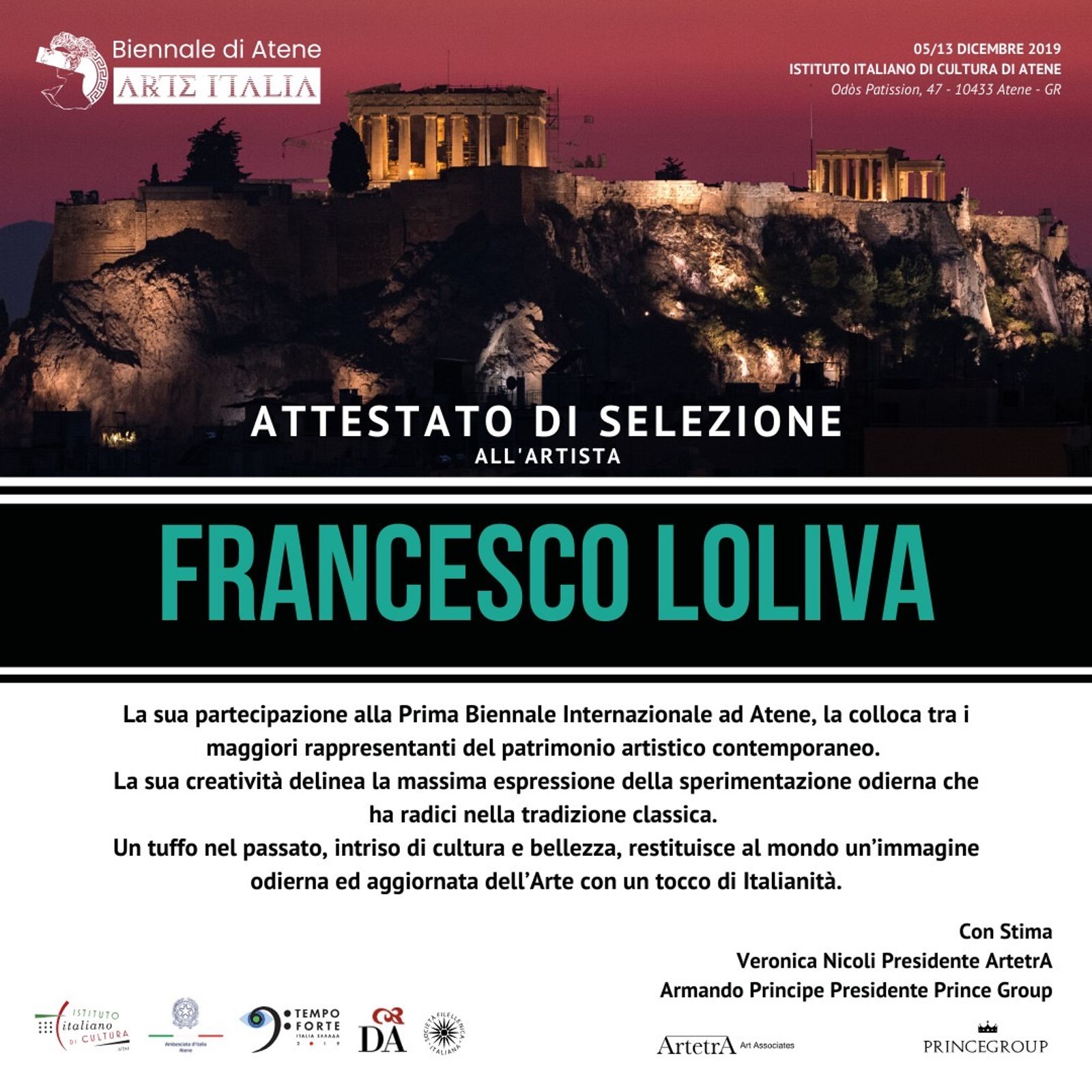 ATTESATO DI SELEZIONE