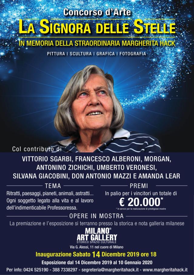 CONCORSO D'ARTE LA SIGNORA DELLE STELLE-In memoria di Margherita Hack 14 dicembre 2019