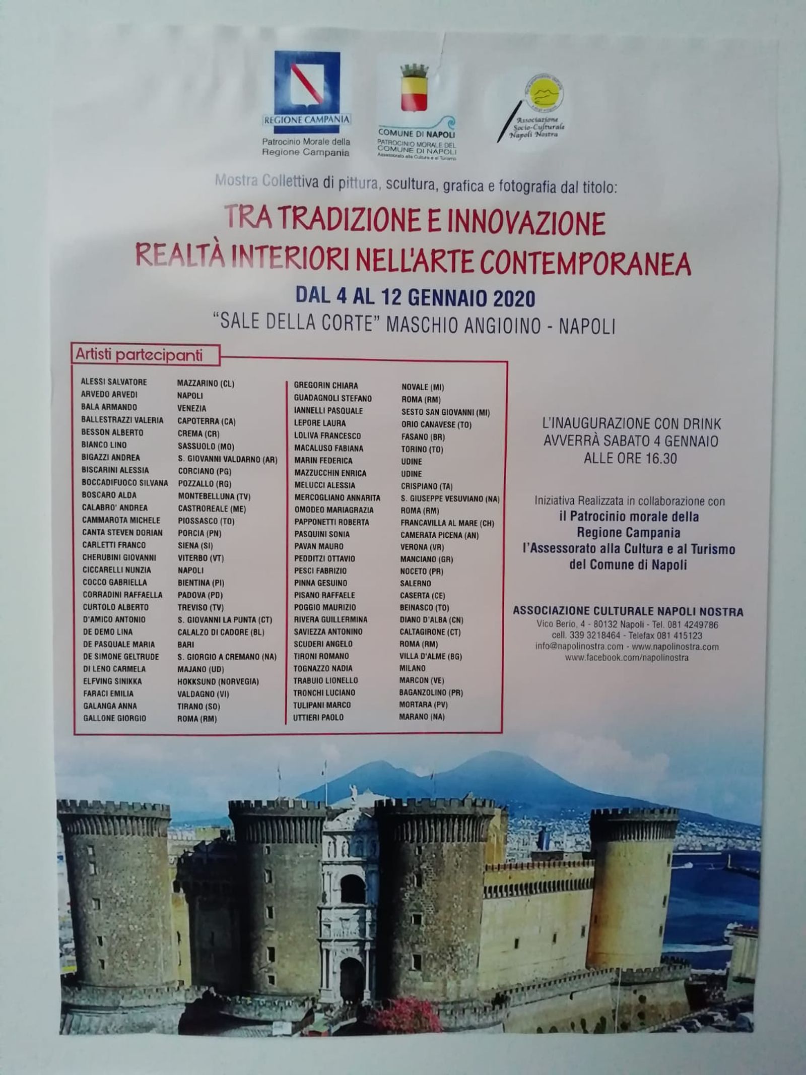 REALTA' INTERIORI NELL'ARTE CONTEMPORANEA - Castel Nuovo di Napoli Dal 4 al 12 gennaio 2020 — fotografia 17 di Francesco Loliva