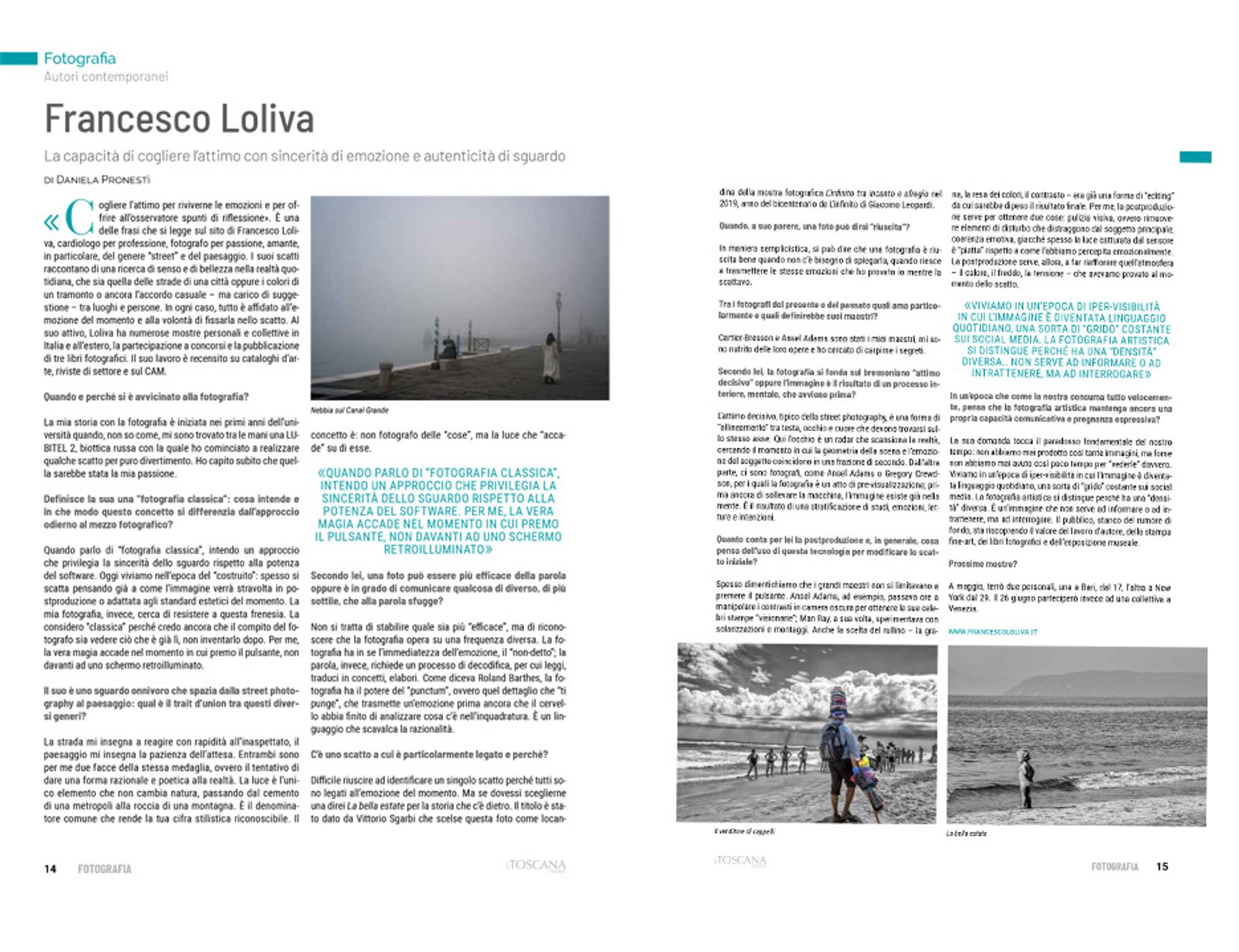 INTERVISTA SU " LA TOSCANA NUOVA" — fotografia 1 di Francesco Loliva