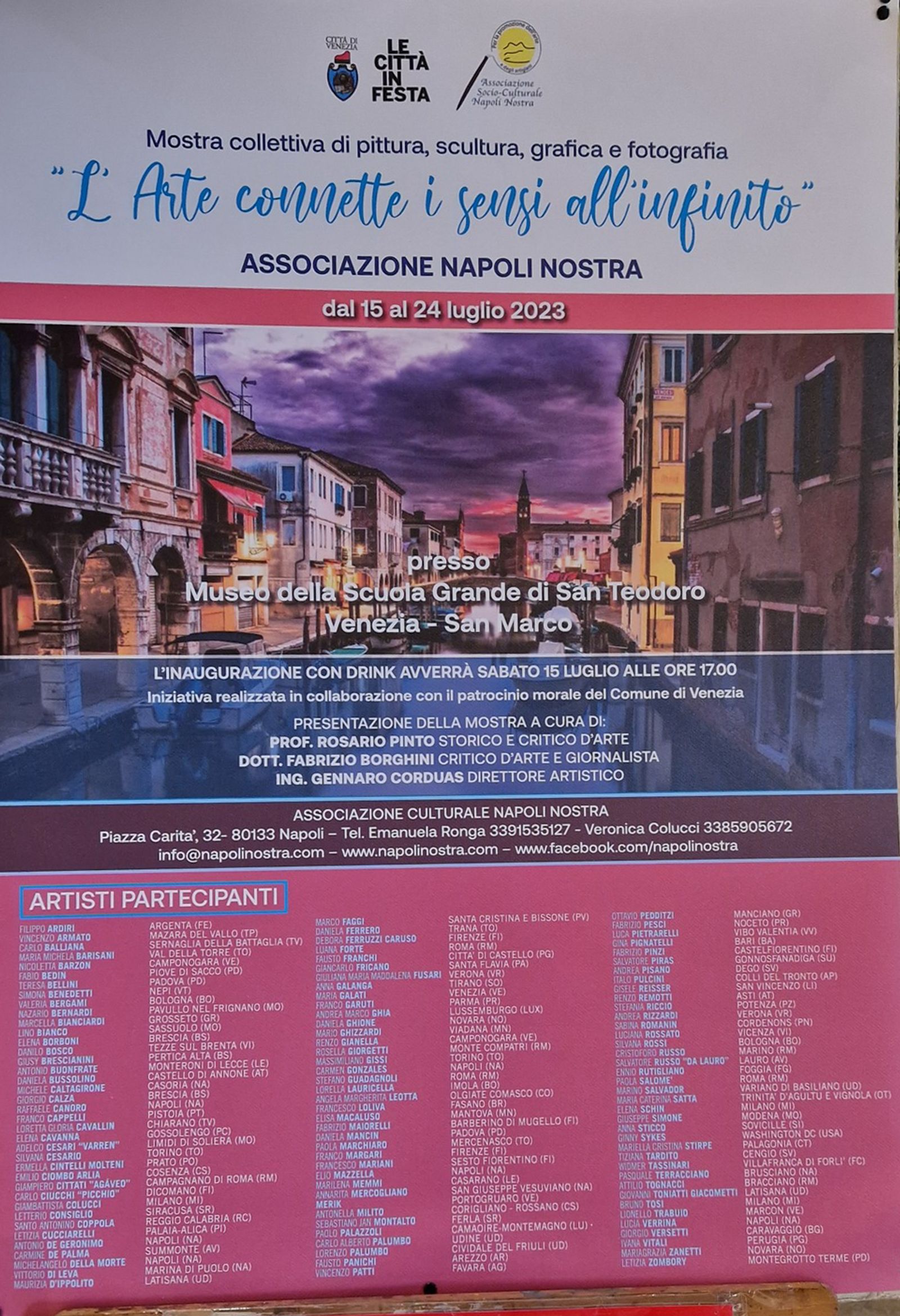L'ARTE CONNETTE I SENSI ALL'INFINITO -15/07/23 VENEZIA — fotografia 1 di Francesco Loliva