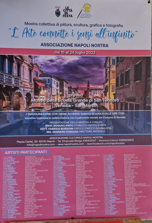 L'ARTE CONNETTE I SENSI ALL'INFINITO -15/07/23 VENEZIA