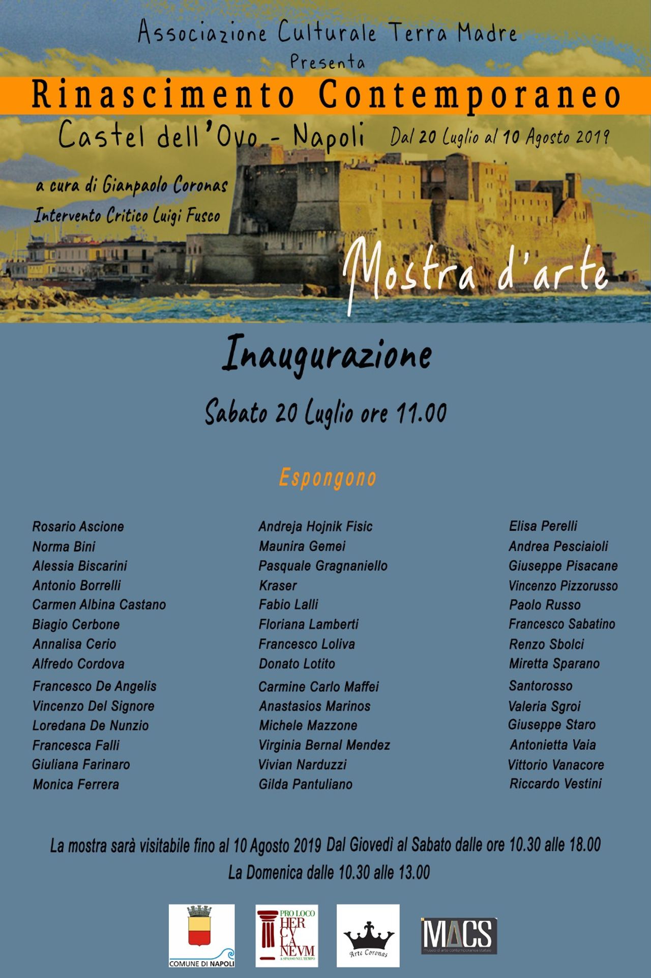 RINASCIMENTO CONTEMPORANEO NAPOLI 20 LUGLIO 2019