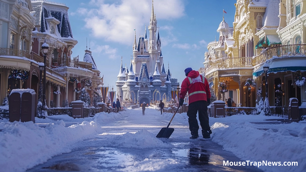 Multiple Inches of snow fall at Disney World