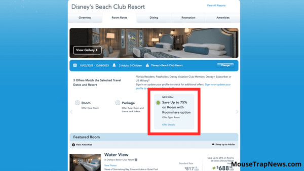 New Roomshare Option at Disney World Resort Hotels