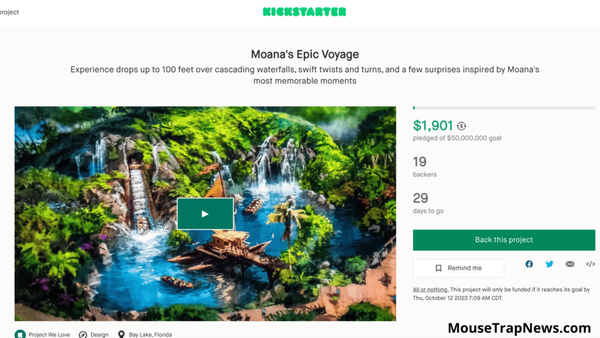 Disney Using Kickstarter to Fund New Moana Water Ride