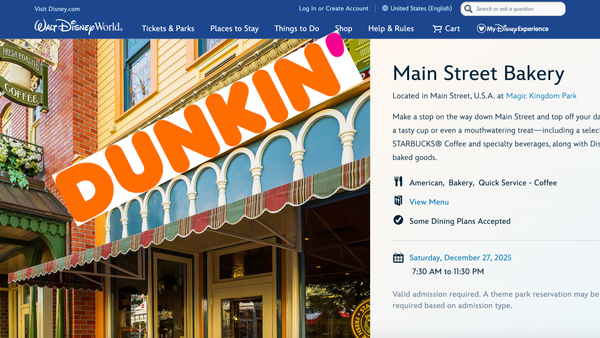 Breaking: Dunkin’ Replacing Starbucks at Disney World
