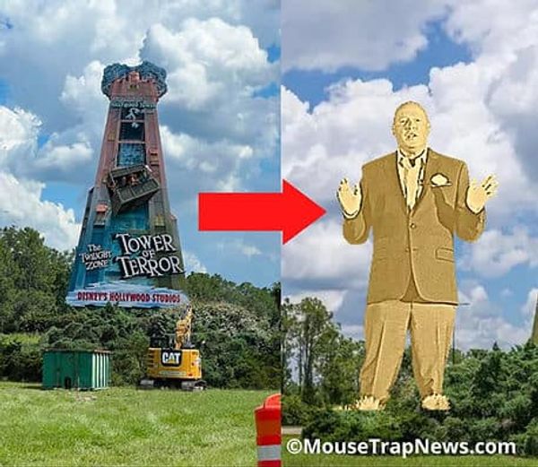 Chapek Statue to Replace Tower of Terror Sign