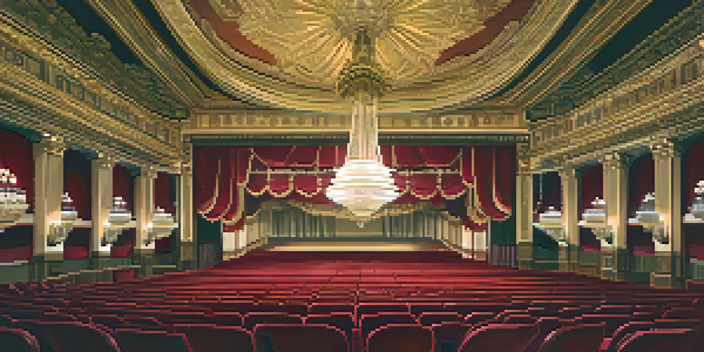 Close-up of the ornate interior of the Wilbur Theatre, featuring plush red seating and intricate gold details.
