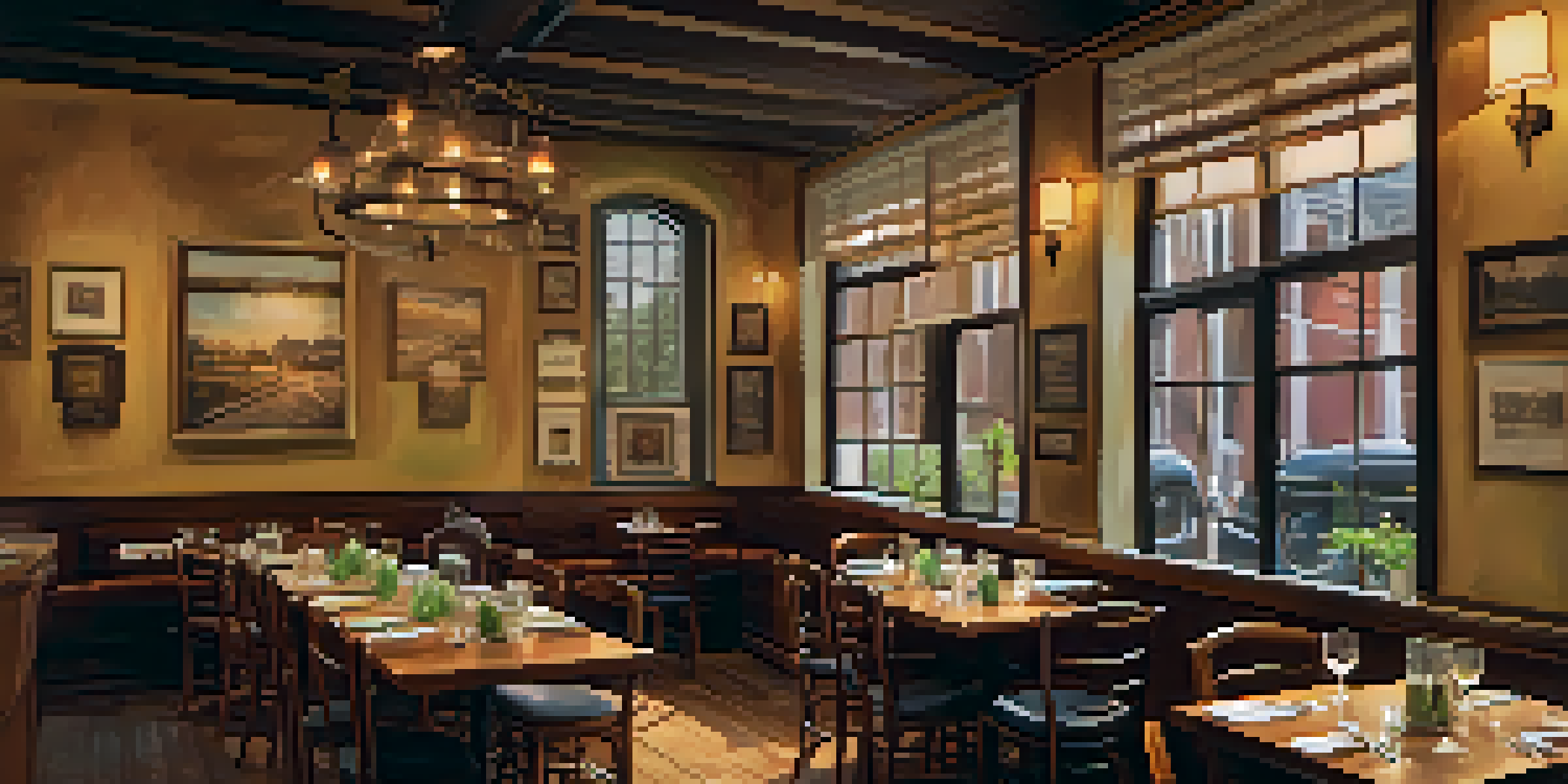 A warm and inviting interior of an Italian family-owned restaurant with wooden tables and vintage photos, showcasing a bowl of homemade pasta.