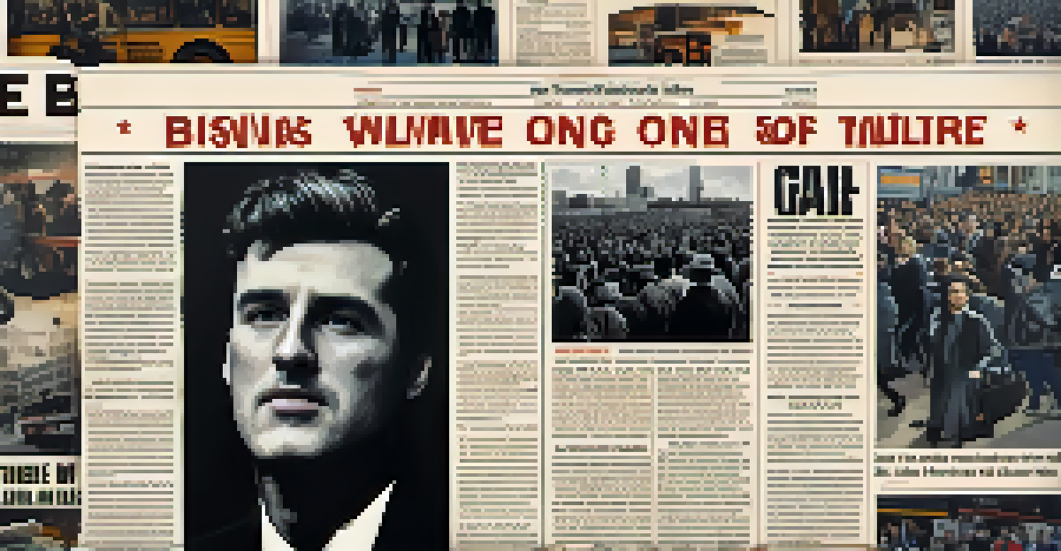 A vintage newspaper with a headline about the Boston busing crisis, surrounded by protest photographs, set in warm lighting.