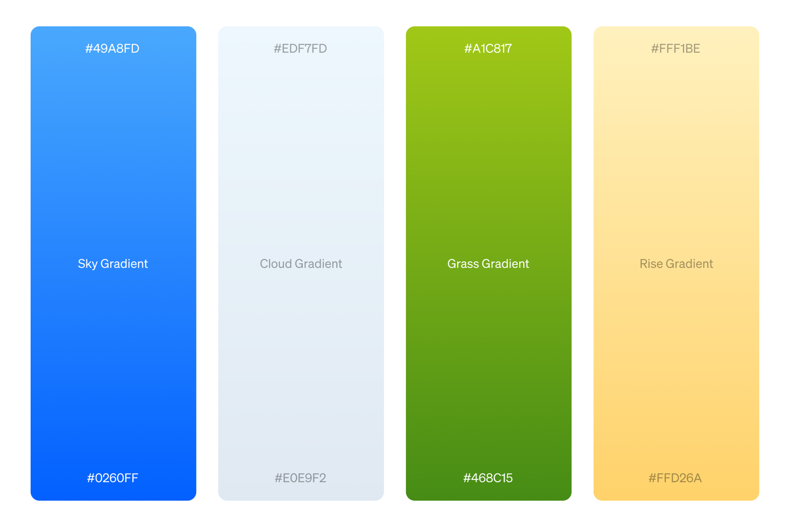 We knew early on we wanted the launch website to showcase a world from the sky down to the earth, and needed the brand colors to represent this.