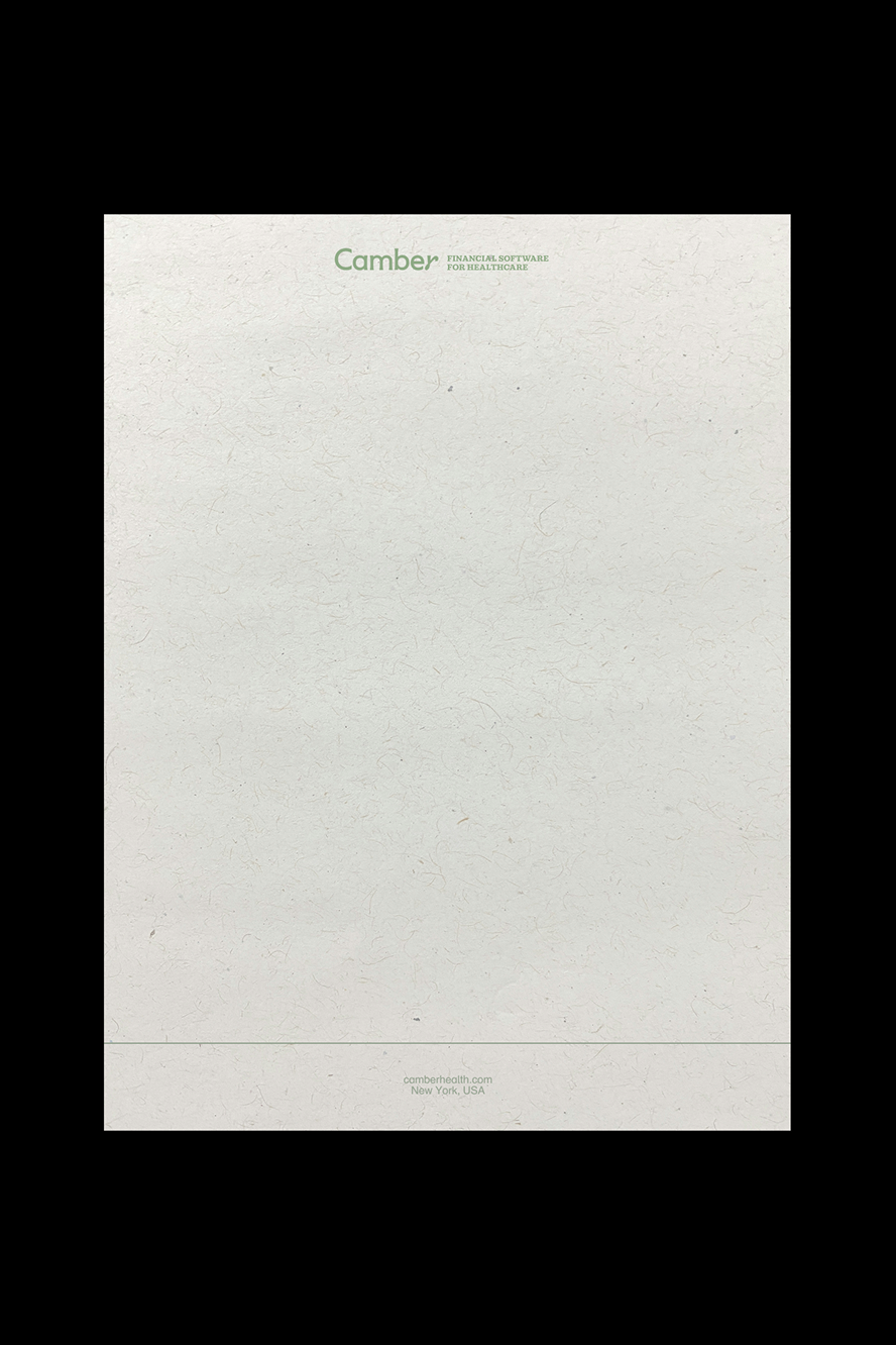 We wanted to reference the tactility and texture of paper, a big part of the practice's world we were seeking to optimize.
