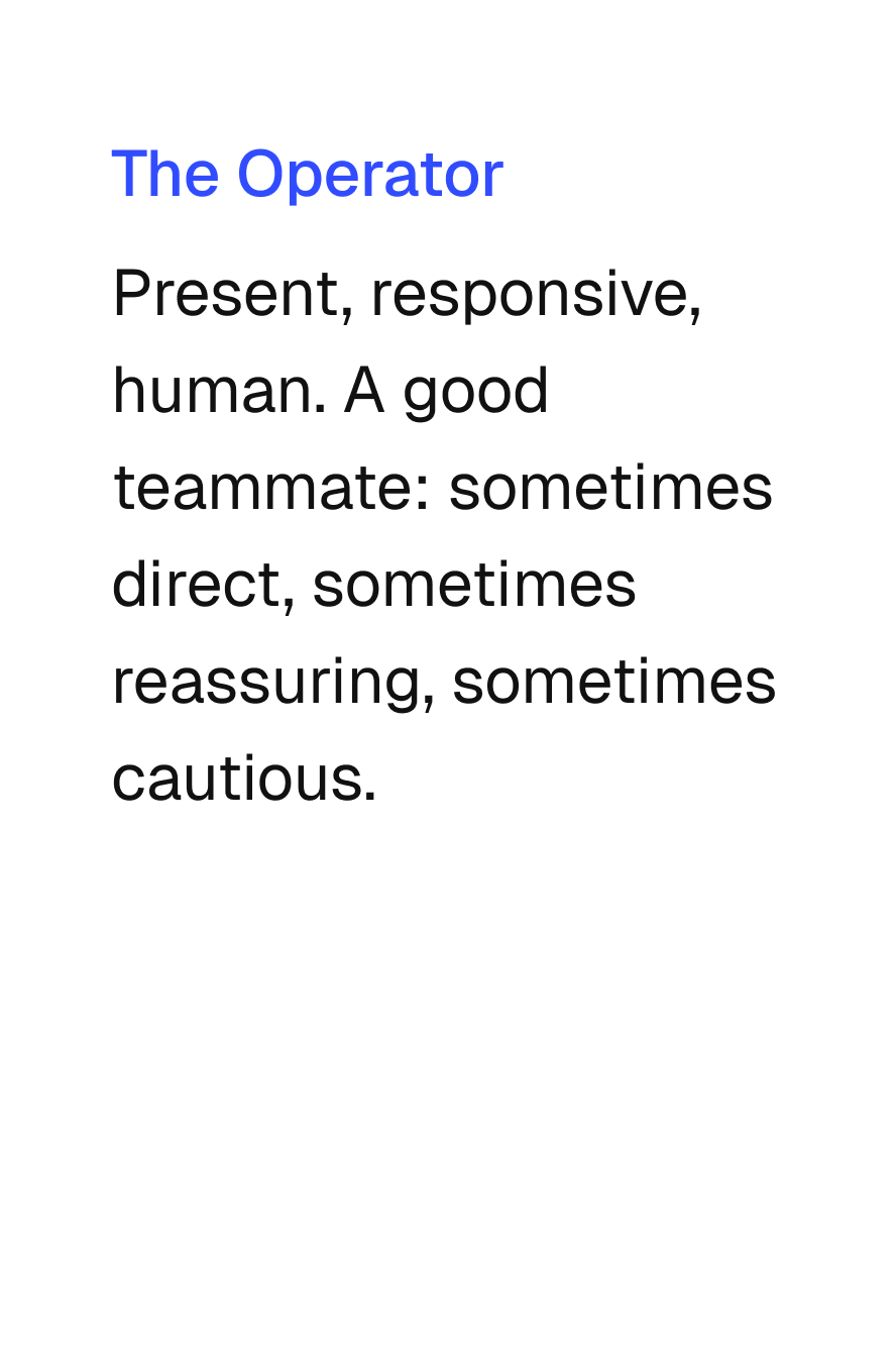 Building agents starts with aligning on personality. Then you train and onboard.