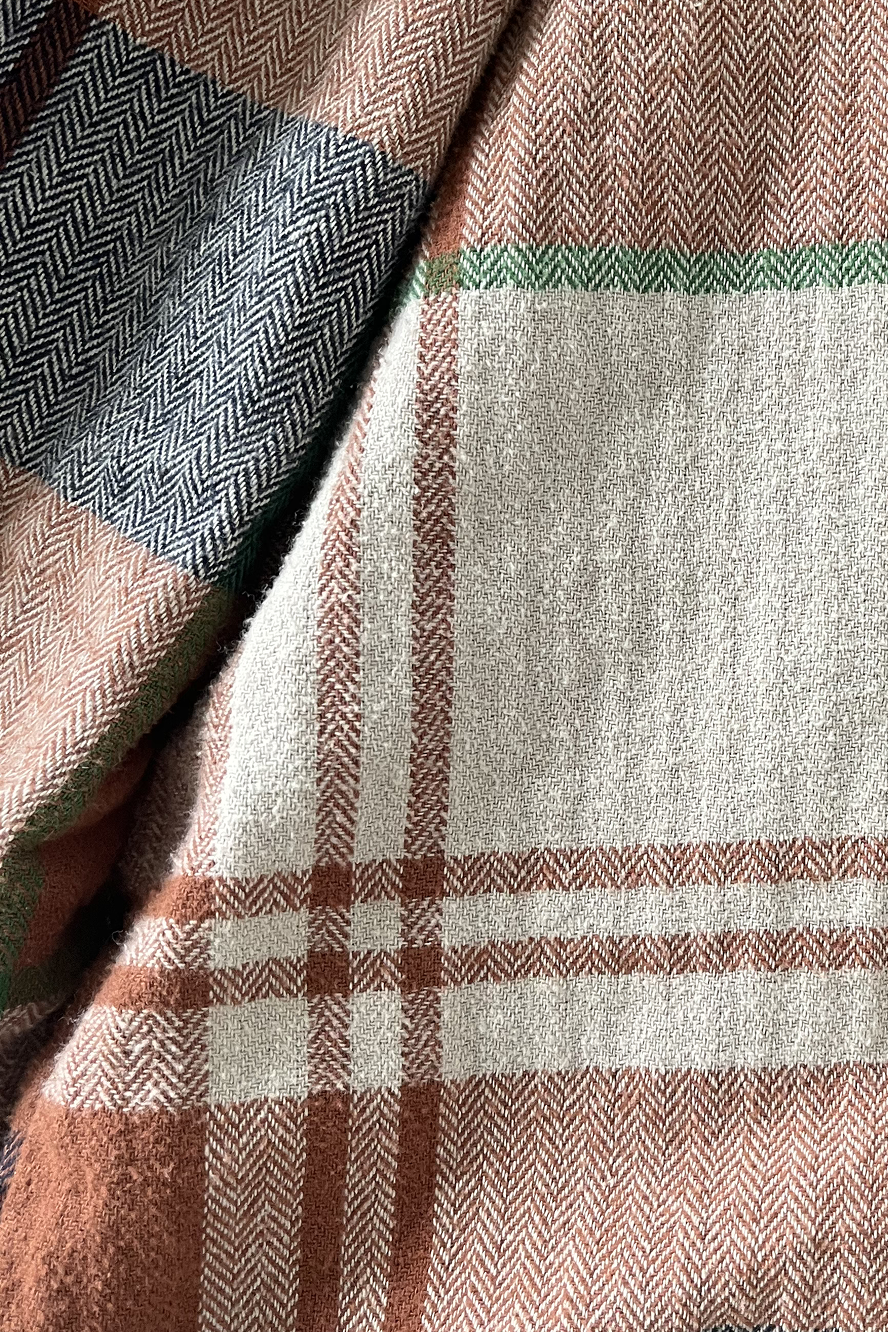 We built a rich color palette to convey Tennr's frontier energy. On the left is a photo of one of our designer's flannel, we used it as inspiration. On the right is the rich, browned ground native to much of the southwest.